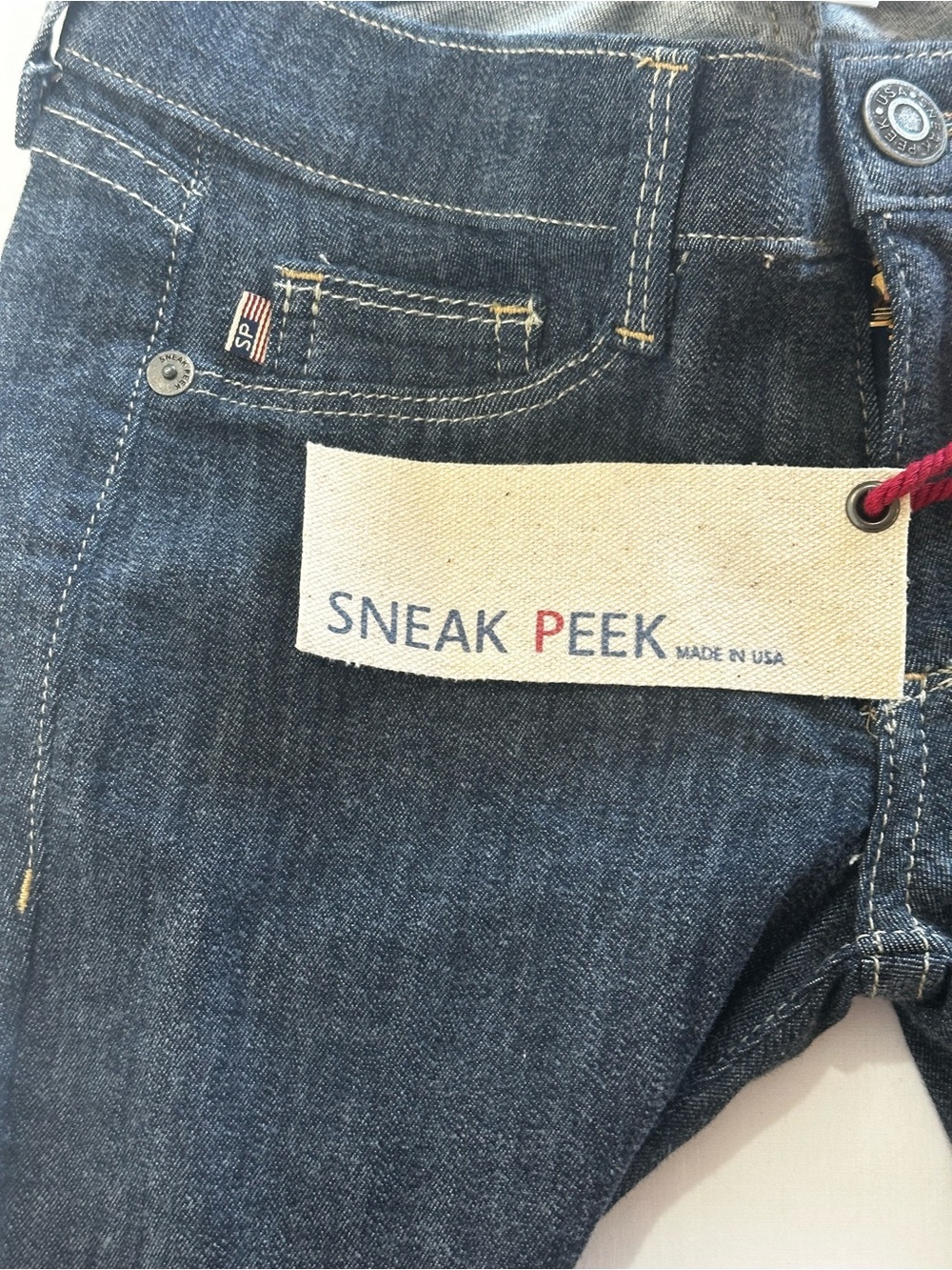 Sneak Peek Made in USA Dark Wash Bootcut Stretch Jeans Women’s Size 1 Y2K - Picture 7 of 15